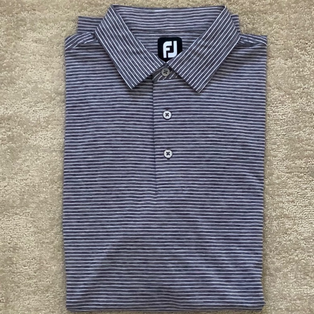 FJ men’s striped golf polo shirt